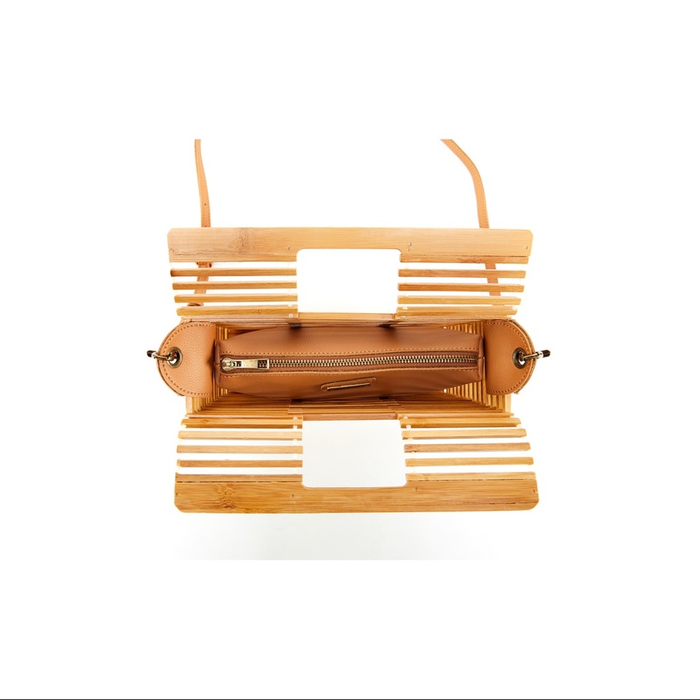 LARGE SQUARE 2 IN 1 BAMBOO SATCHEL - Picture 7 of 7